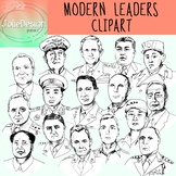 Modern Leaders Clipart - Black and White ONLY 16 piece set