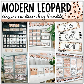 Preview of Modern Leopard Classroom Decor: BIG BUNDLE | Cheetah