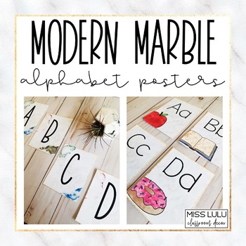 Preview of Modern Marble Alphabet Posters