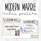 Modern Marble Classroom Rules {Editable}