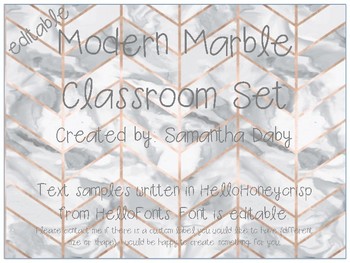 Preview of Modern Marble Classroom Set