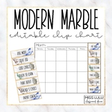 Modern Marble Clip Chart {Editable}