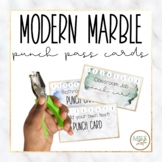 Modern Marble Editable Punch Pass Cards