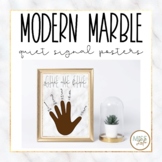Modern Marble Give Me Five Quiet Signal Posters Classroom Decor