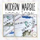 Modern Marble Editable Name Tags