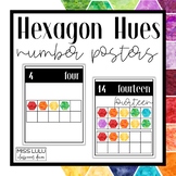 Hexagon Hues Number Posters