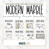 Modern Marble Secondary Classroom Decor Bundle