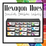 Hexagon Hues Teacher Toolbox Labels - Editable