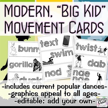 Preview of Modern Movement Cards for Big Kids