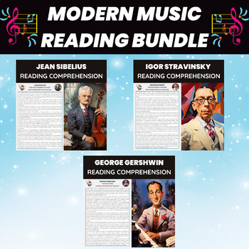 Preview of Modern Music Composers Reading Comprehension Bundle