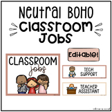 Modern Neutral Boho Classroom Jobs Display | Classroom Dec