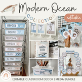 Modern Ocean Classroom Decor Bundle | Neutral Boho Coastal