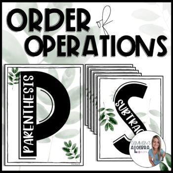 Preview of Modern Order of Operations Posters - Math Classroom Decorations