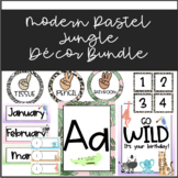 Modern Pastel Jungle Classroom Decor Theme Complete Bundle