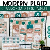 Modern Plaid Classroom Decor Bundle | Neutral Classroom Decor