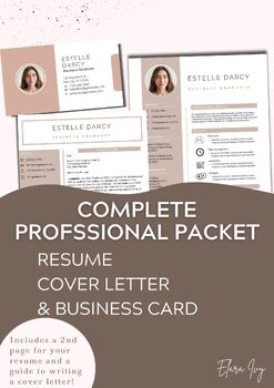 Preview of Modern Professional Packet -  Resume, Cover Letter, & Business Card Templates
