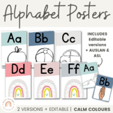 Modern Rainbow Alphabet Posters | Editable Boho Rainbow - 