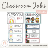 Modern Rainbow Classroom Jobs Display | Editable Boho Rain