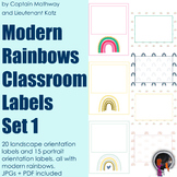 Modern Rainbow Classroom Labels Pack 1 - Classroom Decor