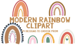 Modern Rainbow Clipart!!!