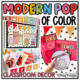 Modern Rainbow Pop of Color Classroom Decor Bundle