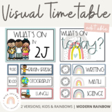 Modern Rainbow Visual Timetable | Editable Boho Rainbow - 