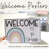 Modern Rainbow Welcome Posters | Editable Boho Rainbow - C