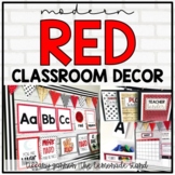 Modern Red Classroom Decor Bundle