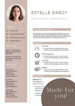 Modern Resume Template - Eye Catching Design by Dreu Lambarena | TPT