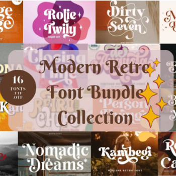 Preview of Retro Modern Font Bundle Collection,Procreate Fonts,Canva Fonts, Cricut Font