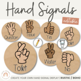 Modern Rustic Vintage Neutral Decor Hand Signal Posters | 