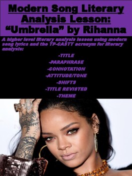 Preview of Modern Song Literary Analysis Lesson: “Umbrella” by Rihanna