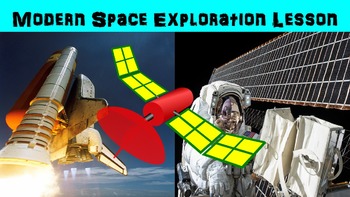 Preview of Modern Space Exploration No Prep Lesson with Power Point, Worksheet, and Bonus