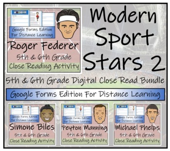 Preview of Sport Stars II Close Reading Activity Bundle Digital & Print | 5th & 6th Grade