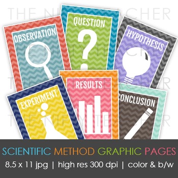 Preview of Modern & Stylish Scientific Method Graphic Pages/Posters