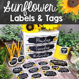 Modern Sunflower Farmhouse Classroom Decor Editable Labels