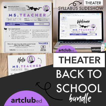 Preview of Modern THEATER Back to School Value Bundle | Editable Text & Colors