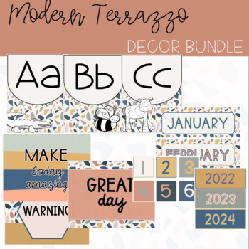 Preview of Modern Terrazzo Classroom Decor