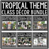 Modern Tropical Beach Theme Classroom Decor Bundle Editabl