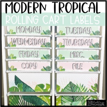 Desk Organizer Labels \u2013 Tropical Theme