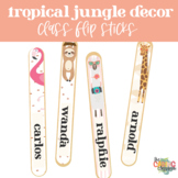 Modern Tropical Jungle EDITABLE Flip Sticks for Classroom 