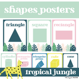 Modern Tropical Jungle Theme 2D and 3D Shapes Posters