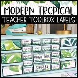 Modern Tropical Teacher Toolbox Labels -Editable