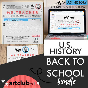 Preview of Modern U.S. HISTORY Back to School Value Bundle | Editable Text & Colors