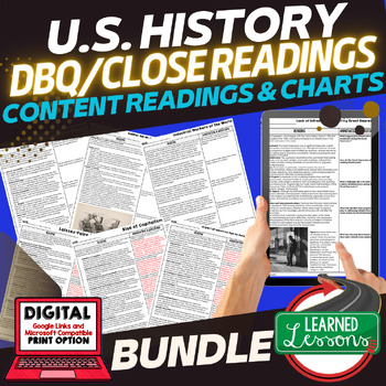 Preview of Modern U.S. History Textbook Replacement DBQ Close Reading Google Bundle