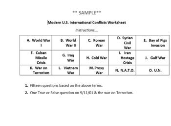 Preview of Modern U.S. International Conflicts Post -WWI.