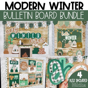 Preview of Modern Winter Bulletin Boards Classroom Decor Bundle