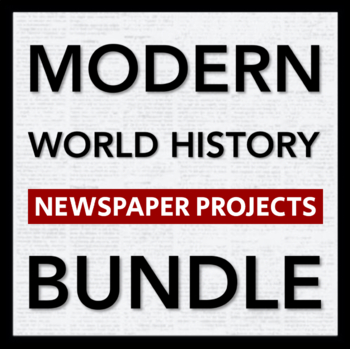 Preview of Modern World History Newspaper Projects - BUNDLE - 8 Creative Research Projects