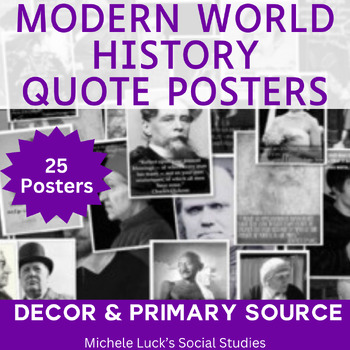 Preview of Modern World History Quotes Posters Bulletin Board Wall Decor Set