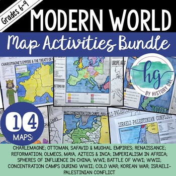 World History Map Activities Modern World Map Activities Bundle (Print And Digital) By History Gal